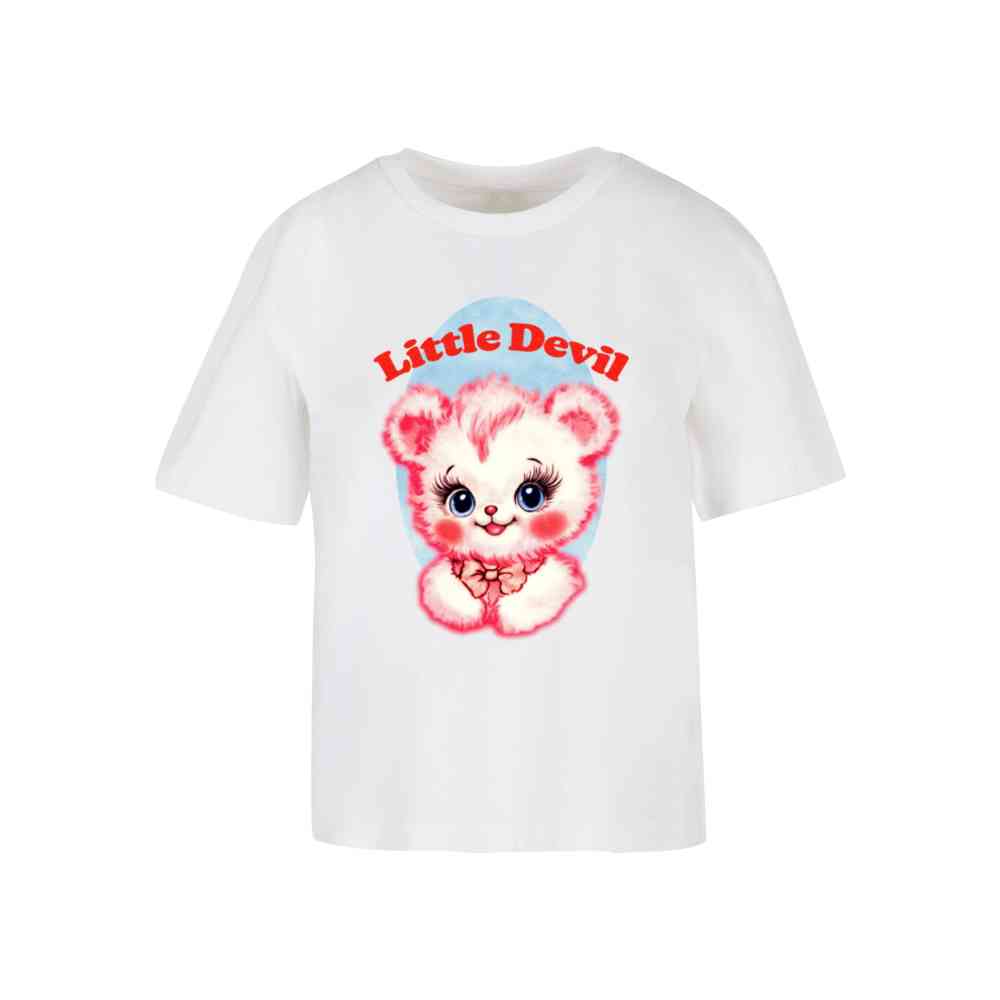 Miss Tee - Little Devil Dames T-shirt - Wit
